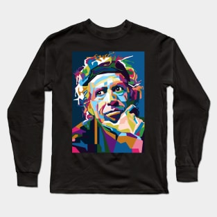 Pop Art Face Old Man Long Sleeve T-Shirt